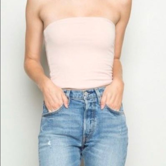 🛍 Brandy Melville tube top - light pink - S - Picture 2 of 3